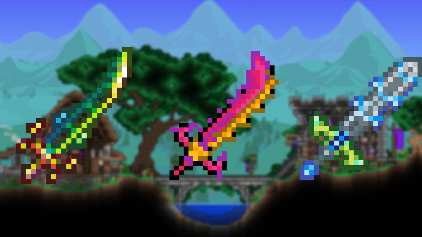 Many of the swords in Terraria