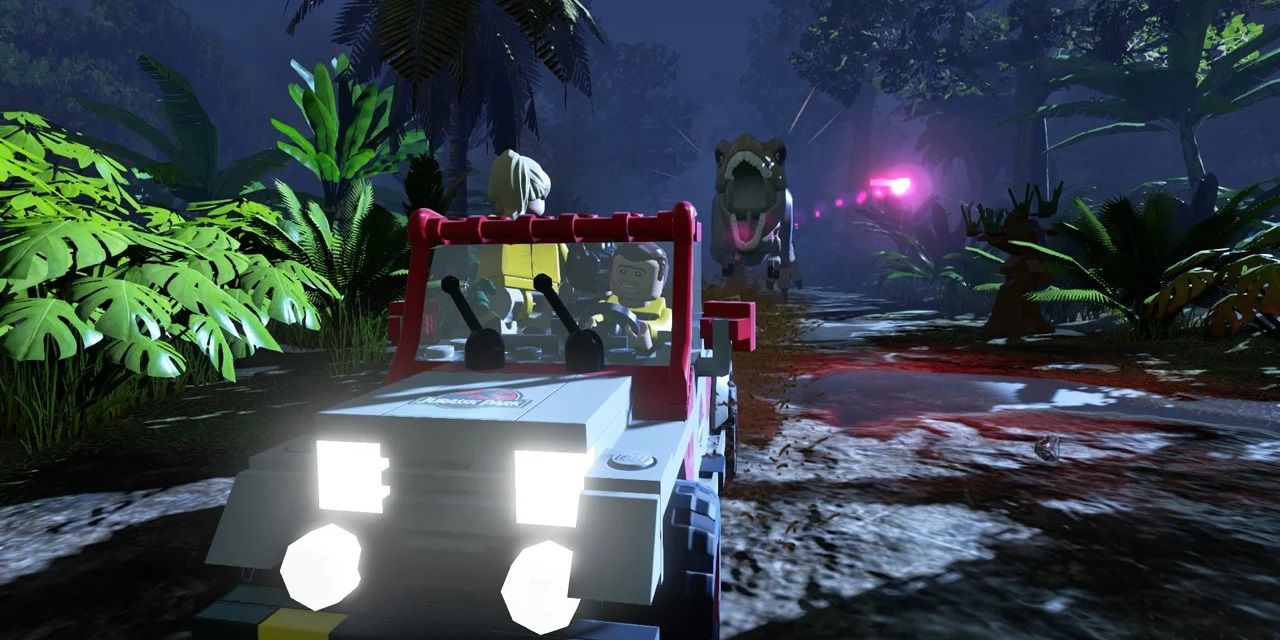 The T rex chase in Lego Jurassic World