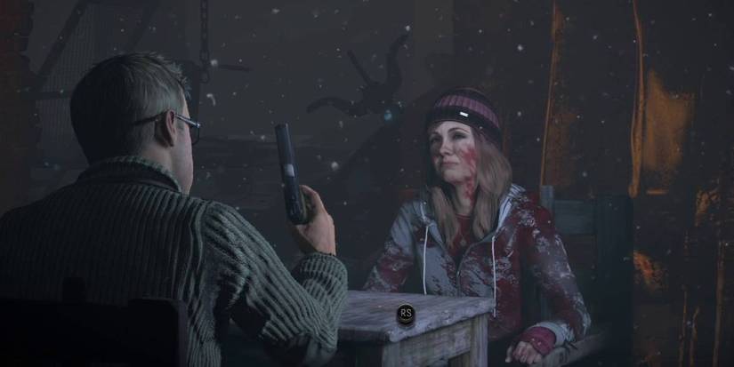 Until Dawn Chris Holds Gun With Ashley