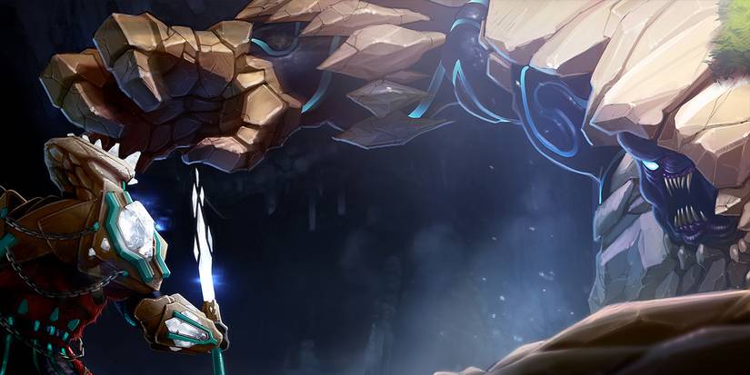 The earth monster Vorago attacking a player who is using high level armor in Runescape 3