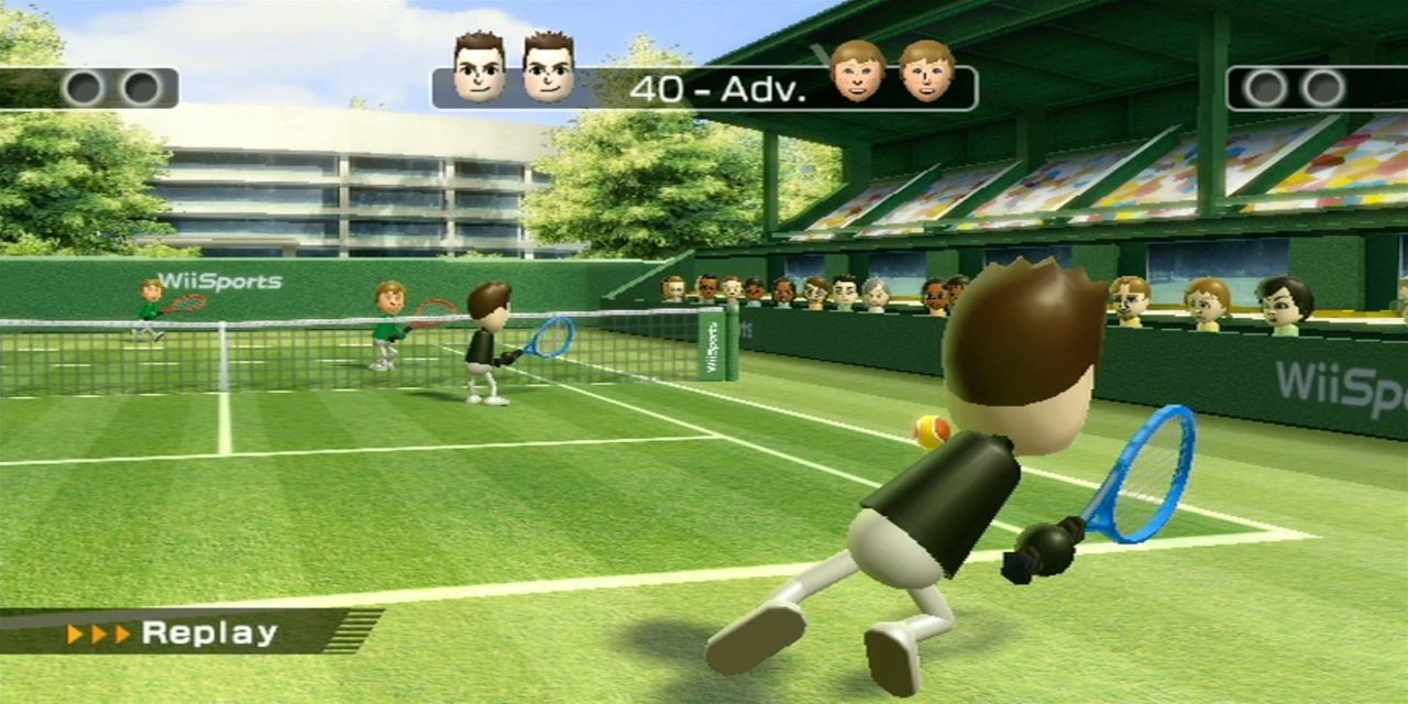 Tennis match in Wii Sports