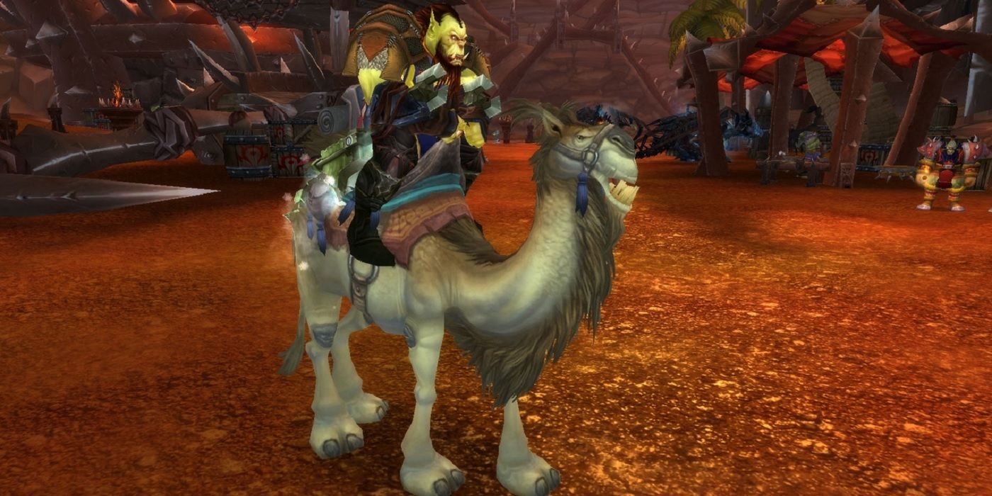 WoW Tan Camel Mount with Orc Rider