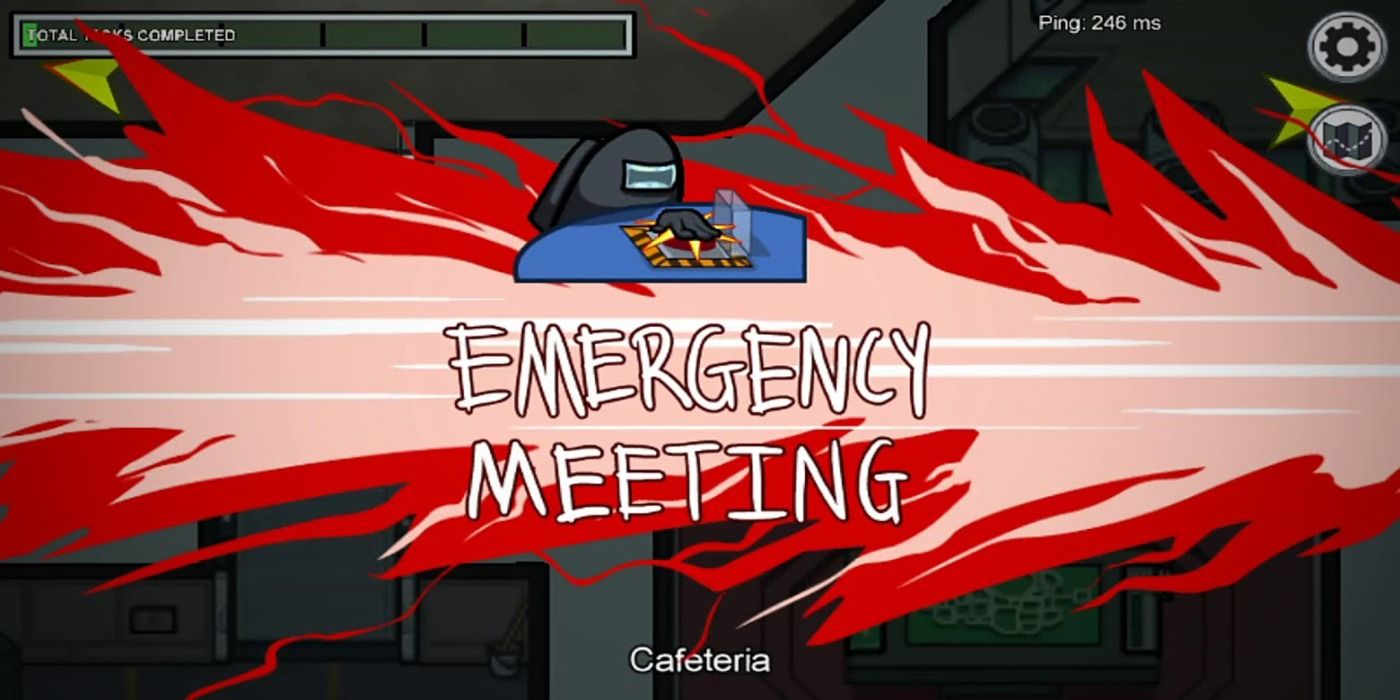 among us emergency meeting black hit the button