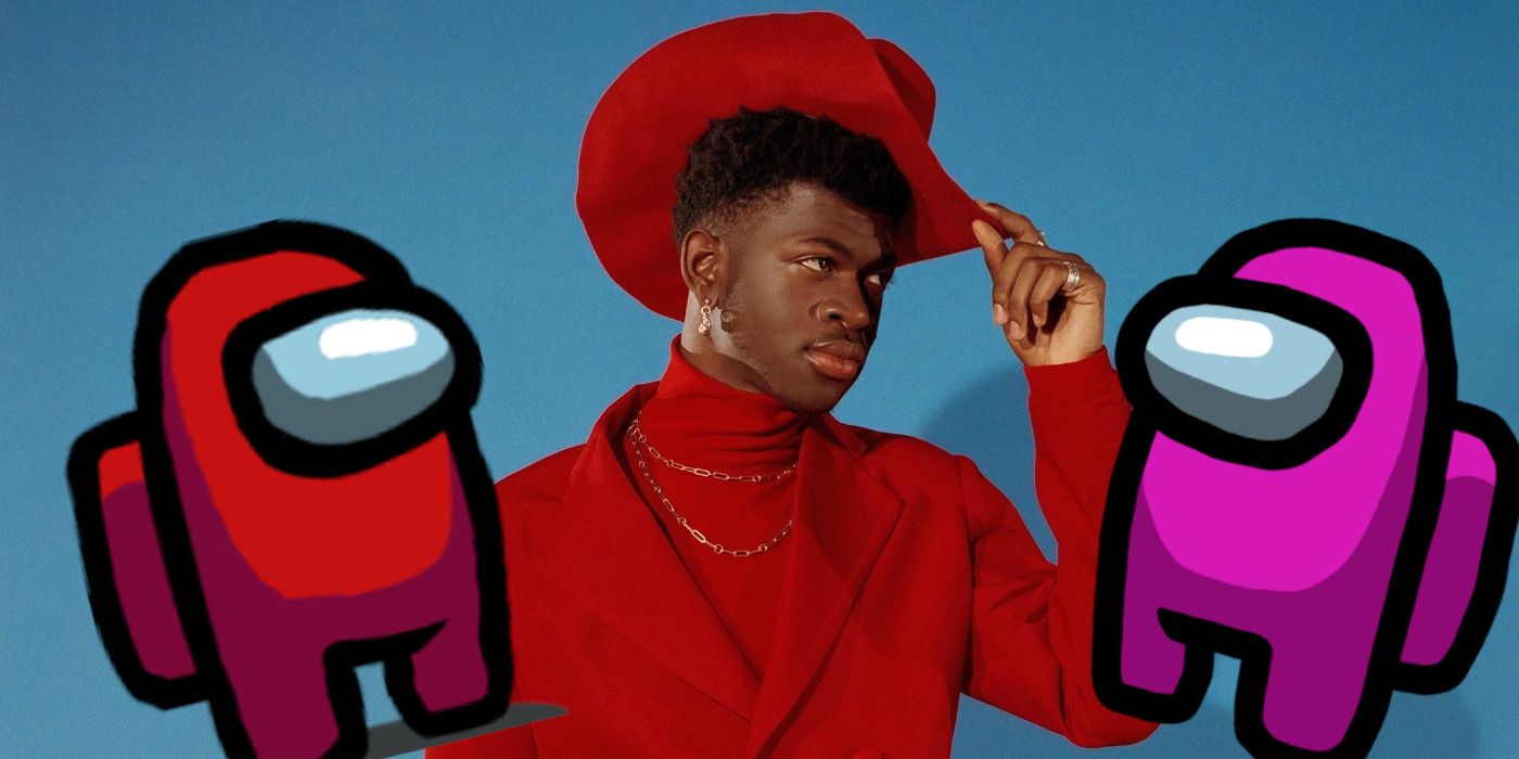 among us lil nas x red and pink characters