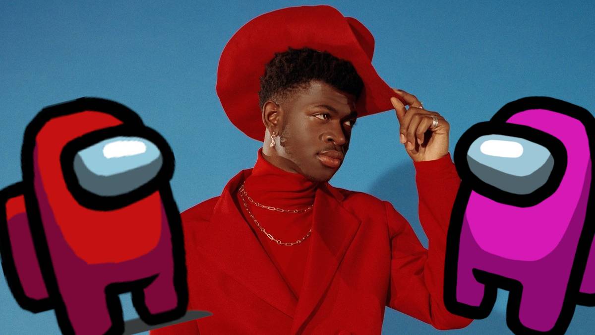 among us lil nas x red and pink characters