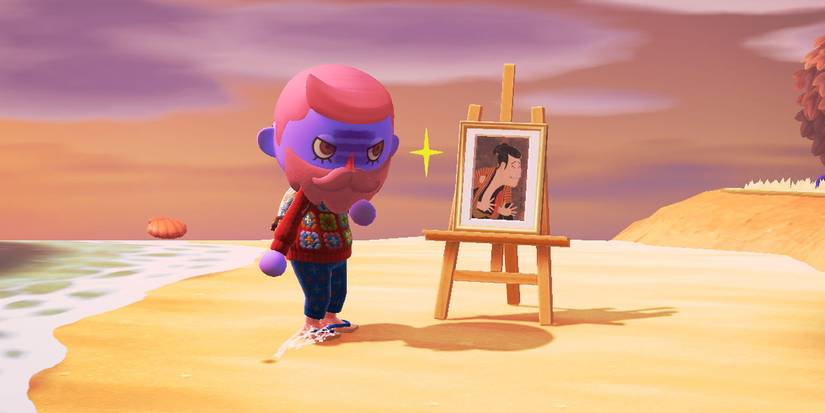 acnh fake art spooky beach smile