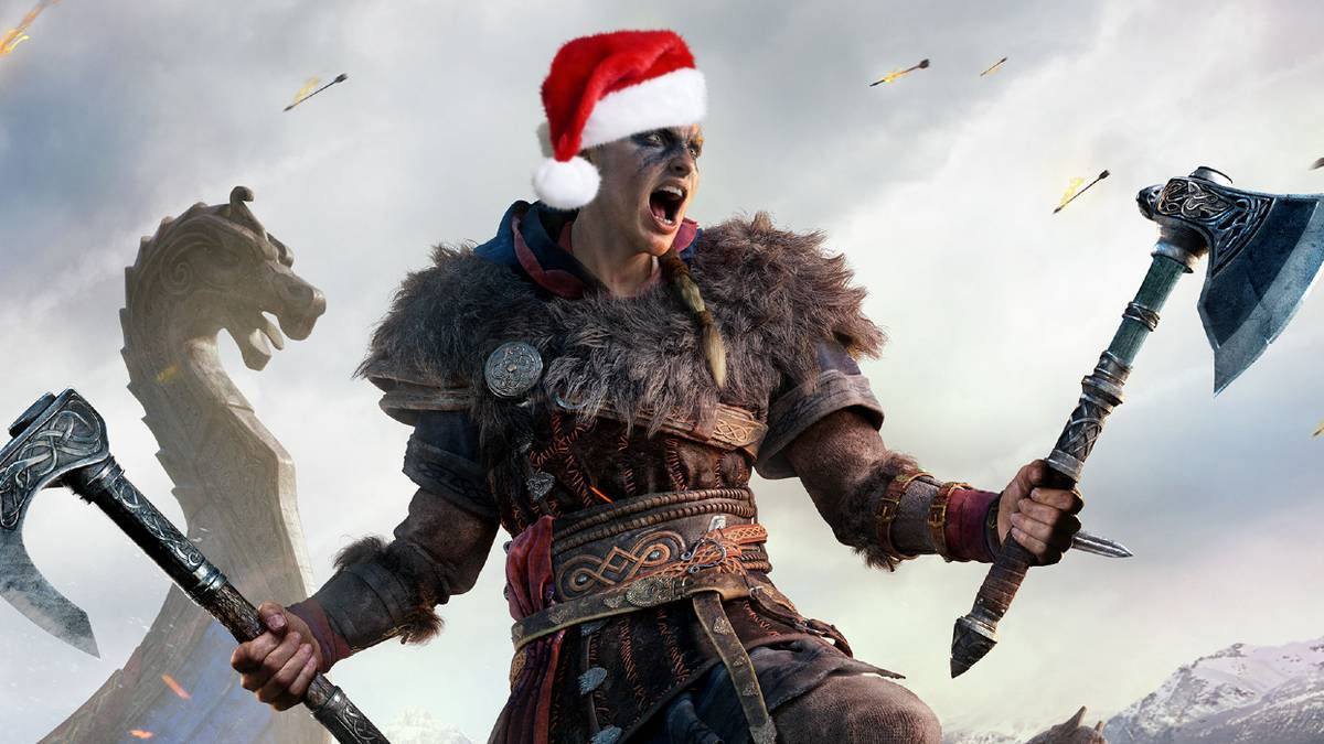 assassins creed valhalla eivor santa hat
