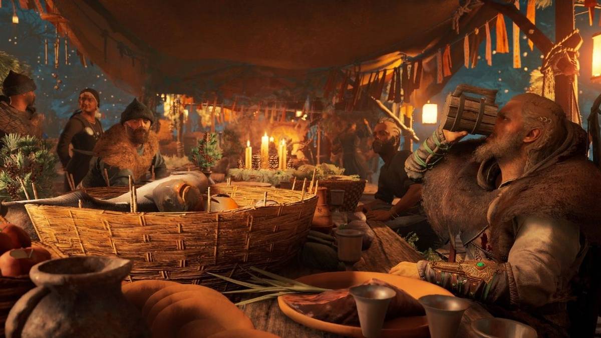 assassins creed valhalla yule feast scene