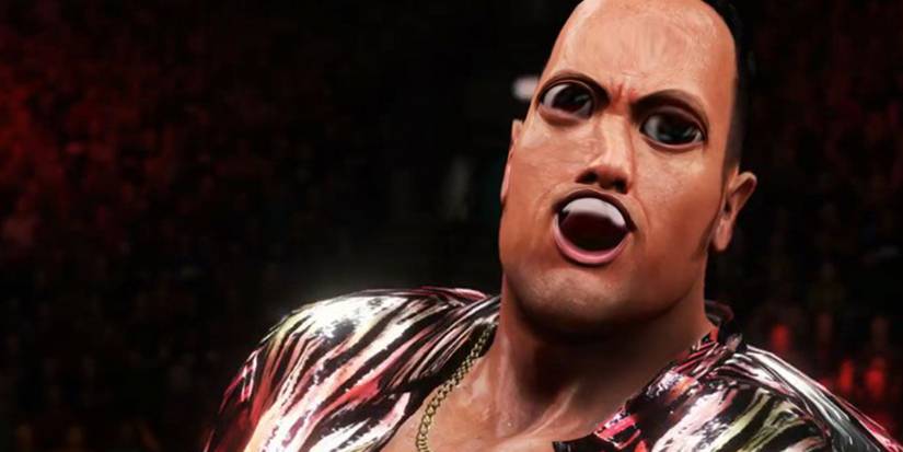 One of the many glitches found in WWE 2K20