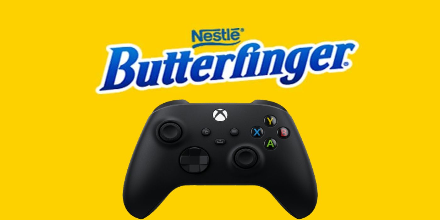 butterfinger logo and xbox series x controller