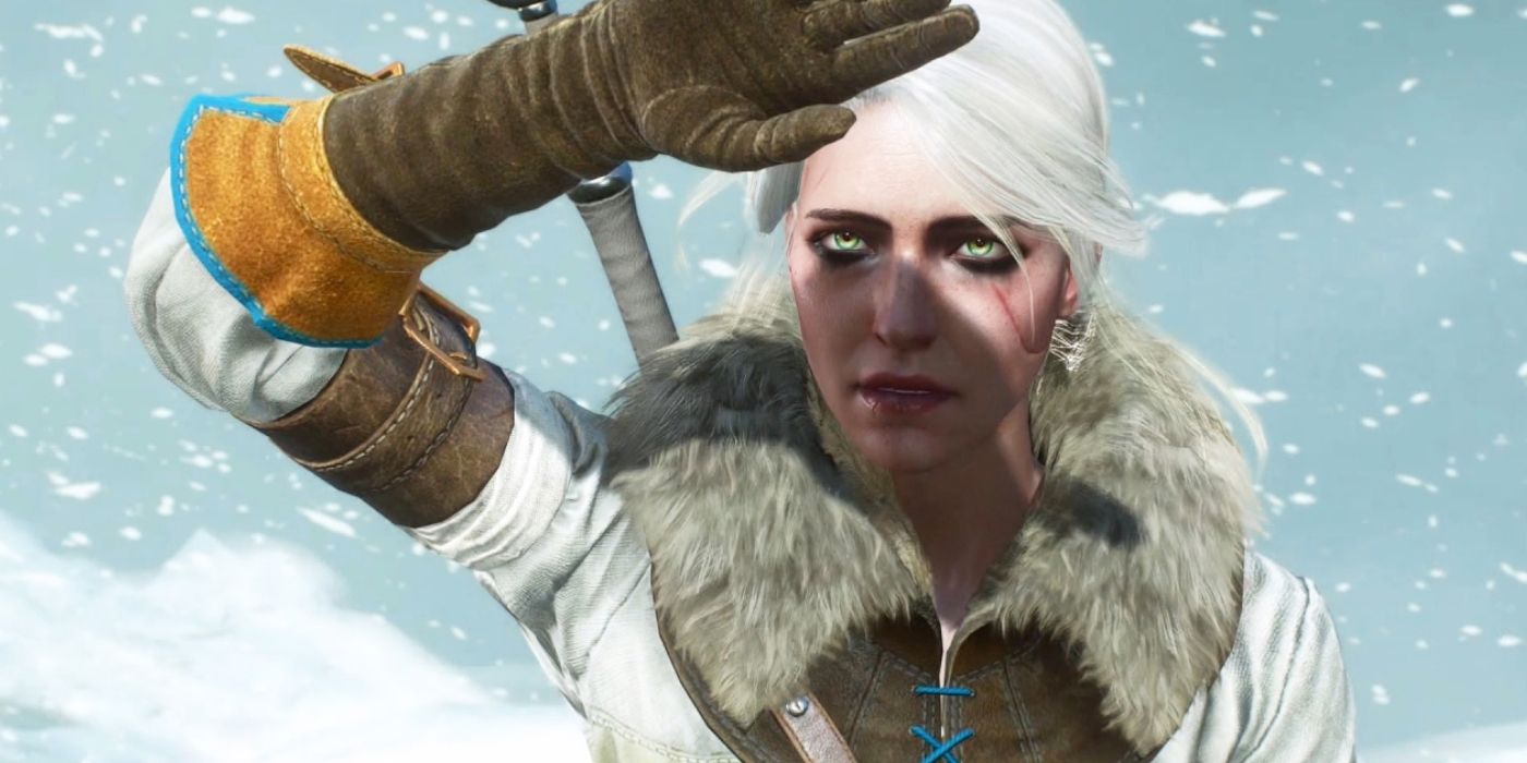 Ciri fighting The White Frost in The Witcher 3