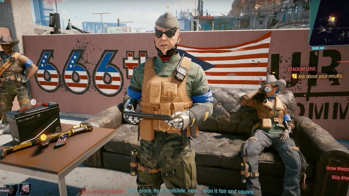 cyberpunk 2077 character 6th street captain giving end of quest results