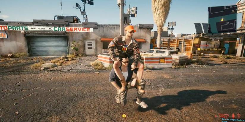 cyberpunk 2077 two npcs giving a piggyback ride glitch