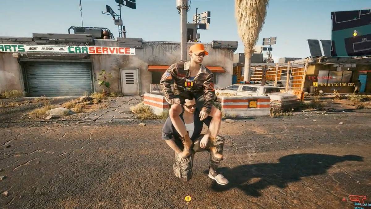 cyberpunk 2077 two npcs giving a piggyback ride glitch