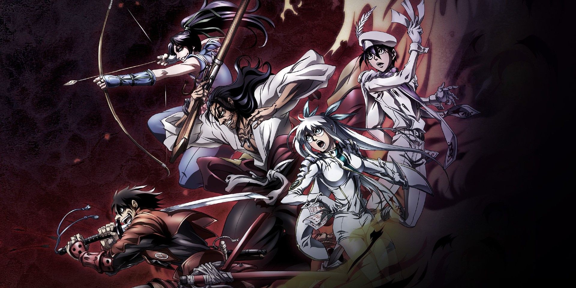 main characters from the anime drifters in a cool action pose