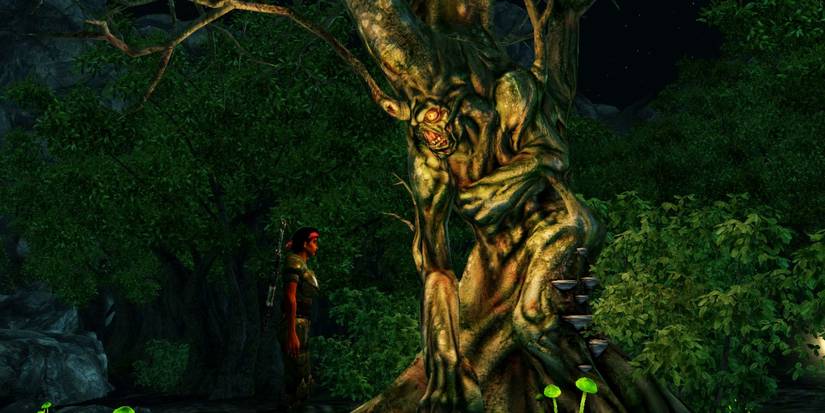 tree fused with a man talking with a human in fallout 3