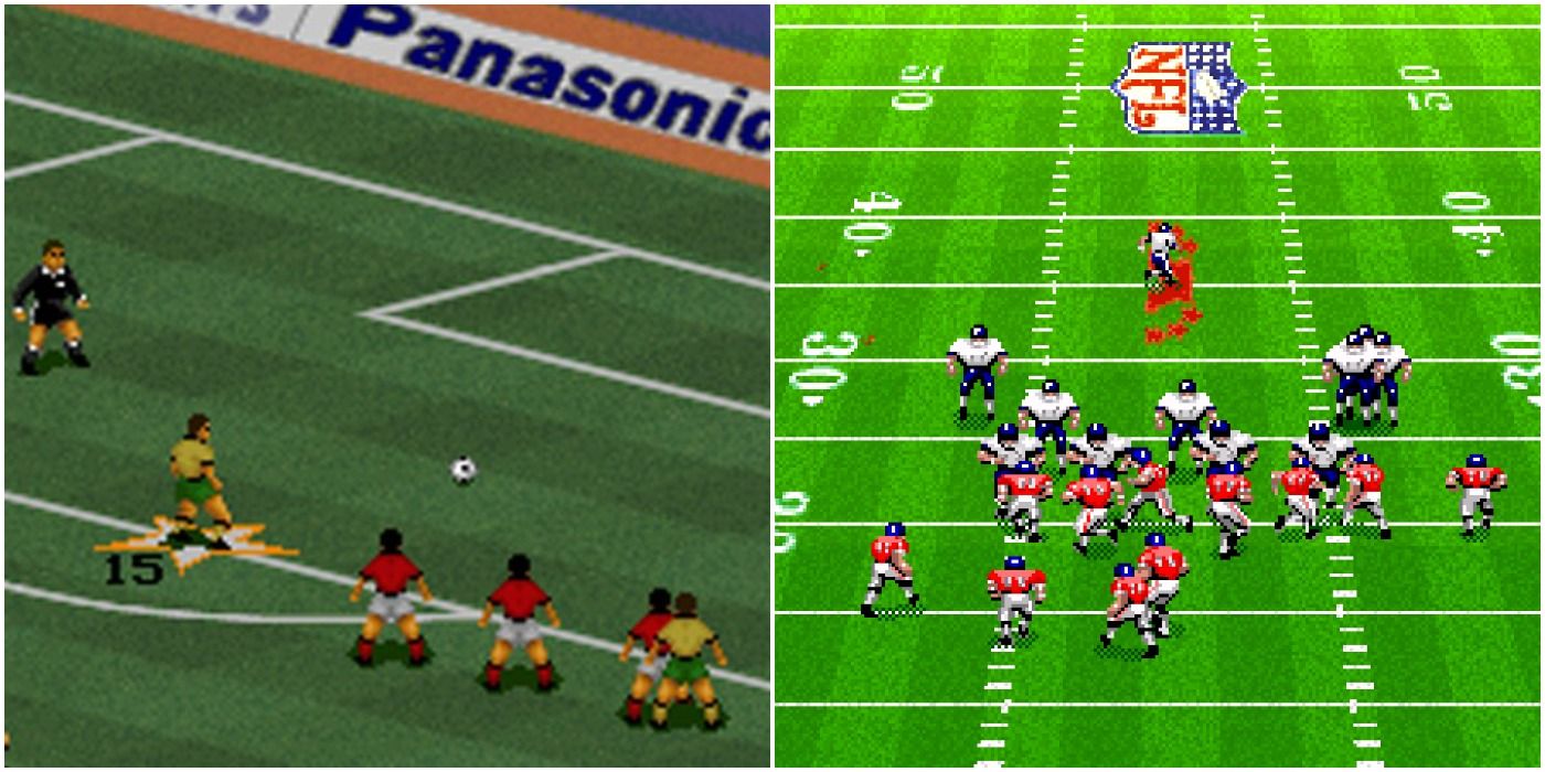 (Left) FIFA 94 penalty kick (Right) Madden 94 snap