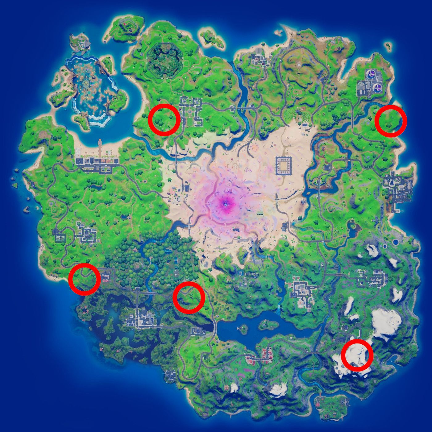 fortnite snowmando outposts map