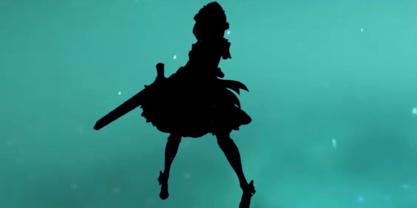 Genshin Impact Noelle silhouette Anemo background