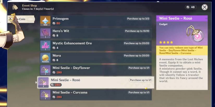 mihoyo pets lost riches event shop screen