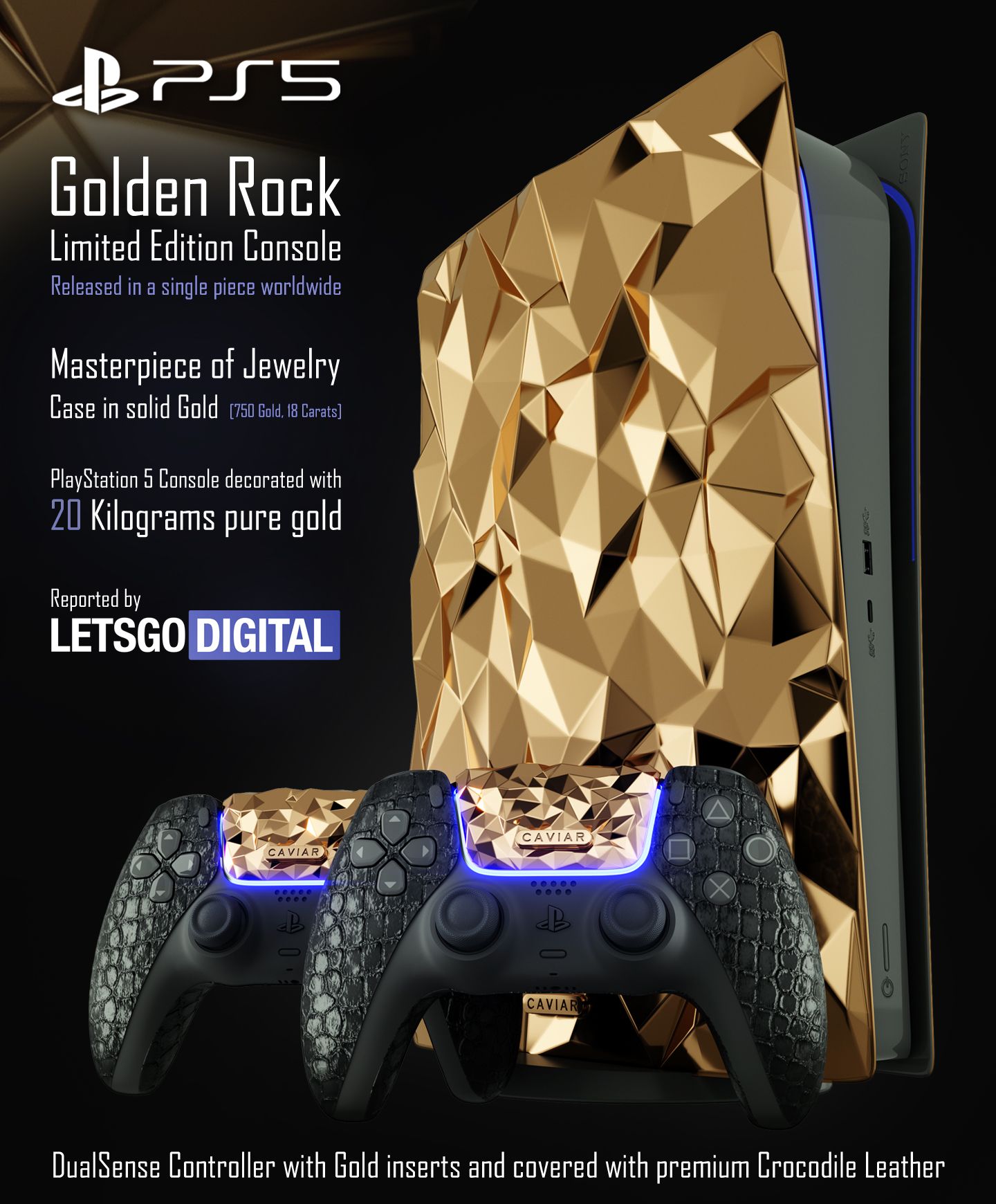 custom gold ps5 console