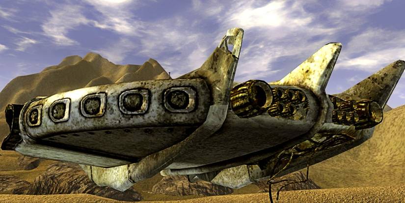 fallout 2 hovering ship in the open