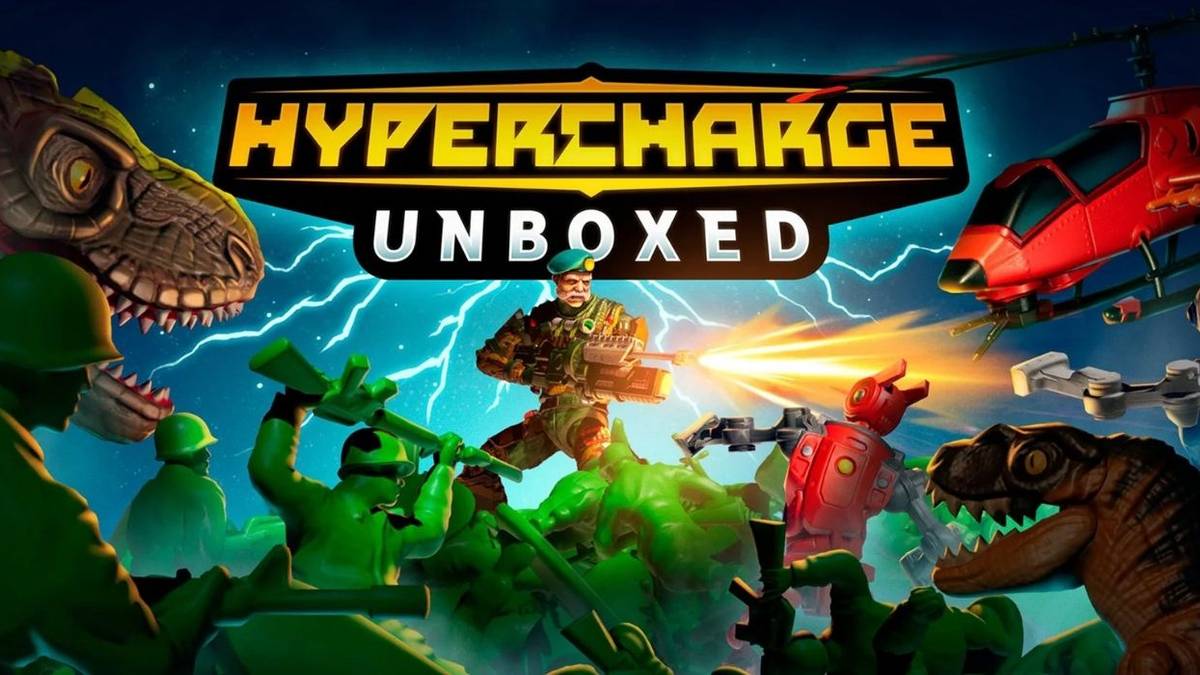 Hypercharge Unboxed Poster with fighting toys