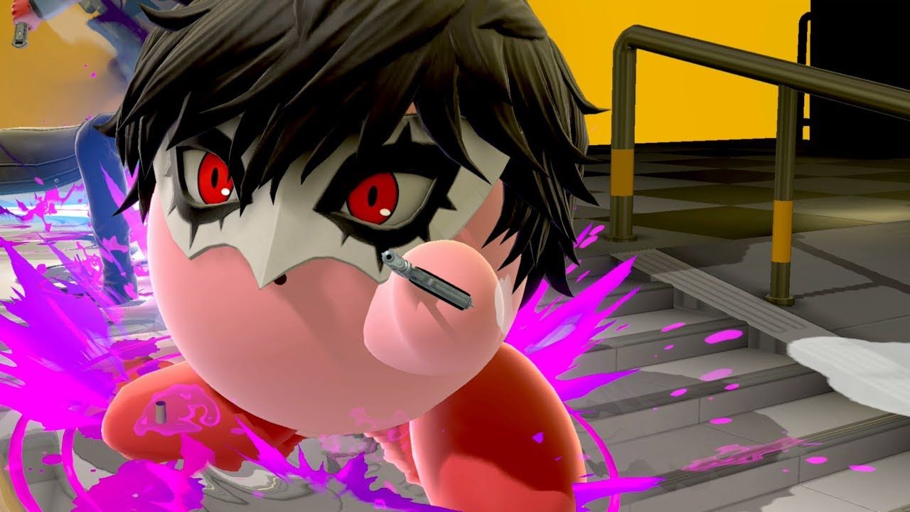 Kirby with Joker's gun