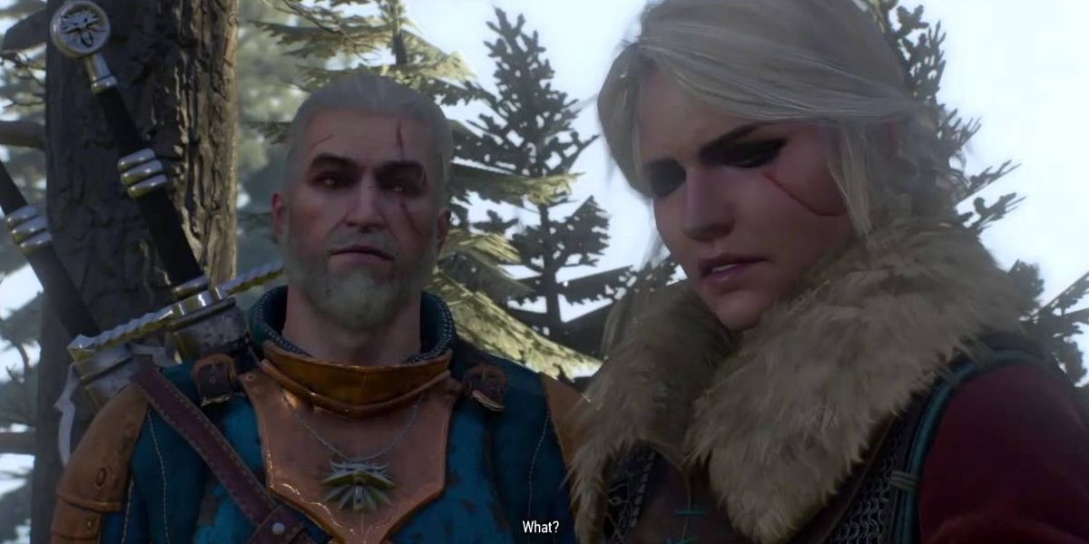 geralt and ciri in woods