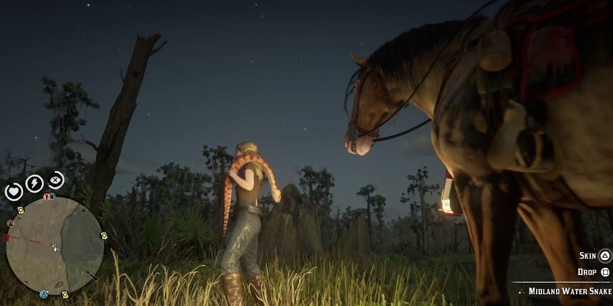 player carrying a Midland Water Snake in Red Dead Online