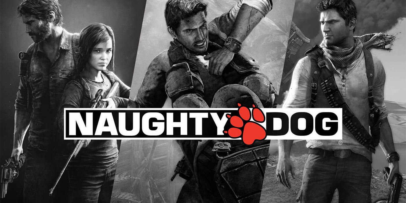 naughty dog logo black white