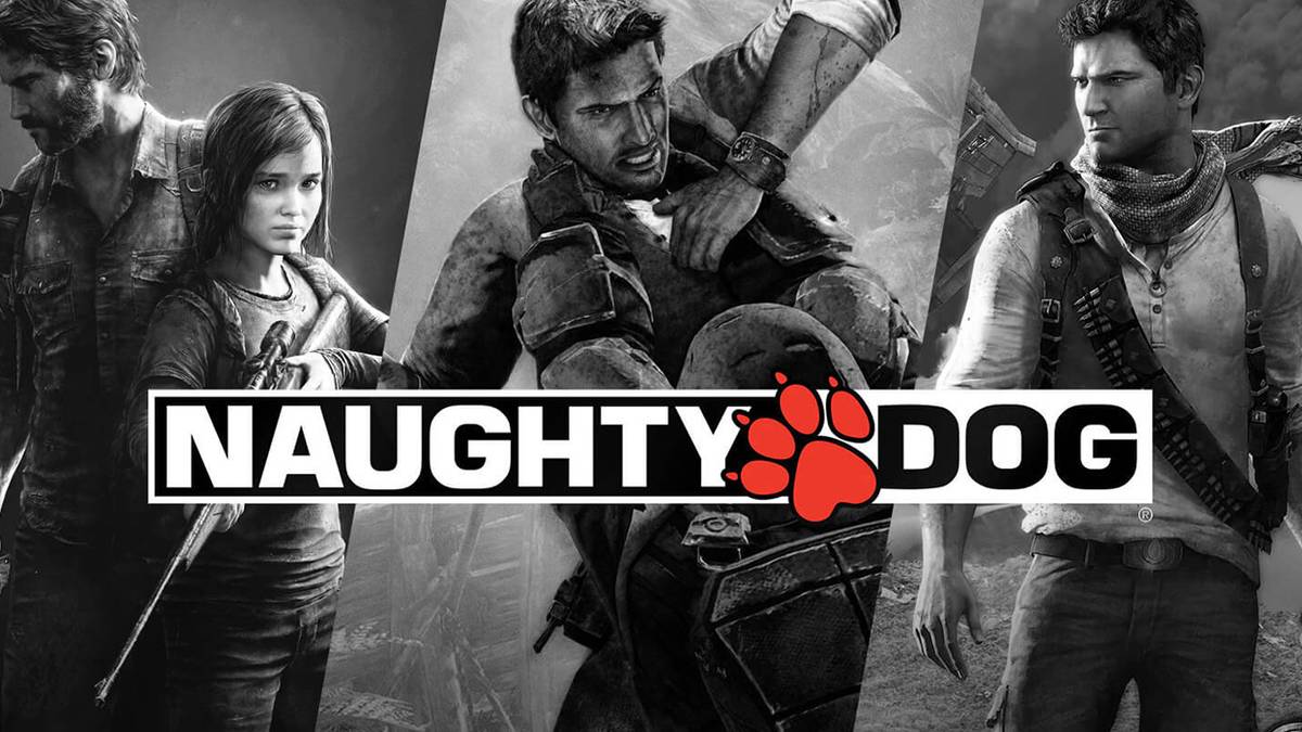 naughty dog logo black white