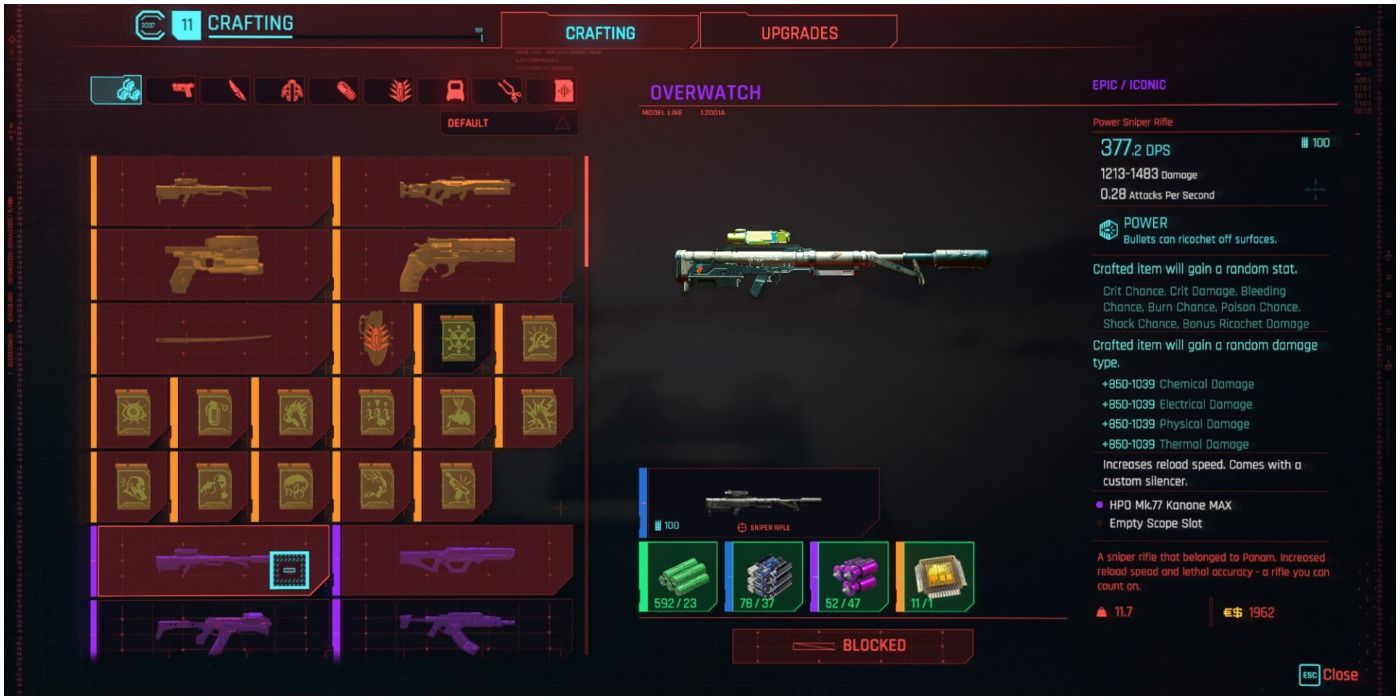 Cyberpunk - Overwatch sniper rifle