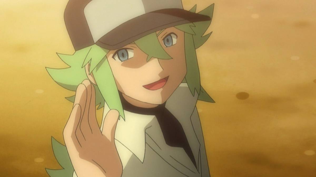 N in Pokemon anime waving