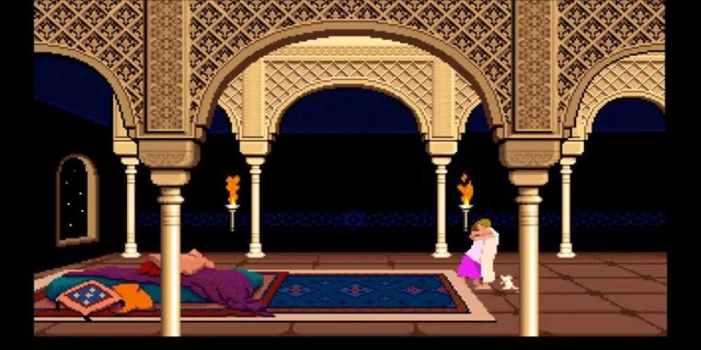 Принц Персии 1989 г. SNES геймплей с обнимающимися персонажами