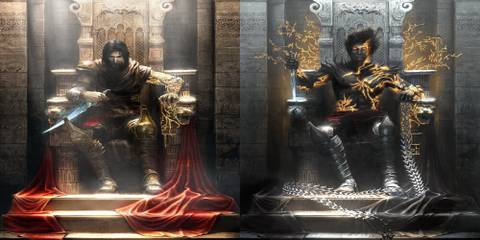 Prince of Persia The Two Thrones, promotional image of two thrones