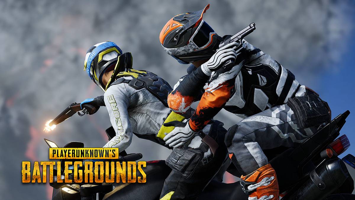 PUBG promo image of players on dirt bike