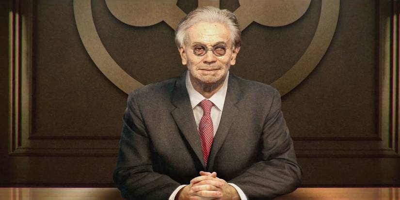 saburo arasaka sitting at desk in Cyberpunk 2077