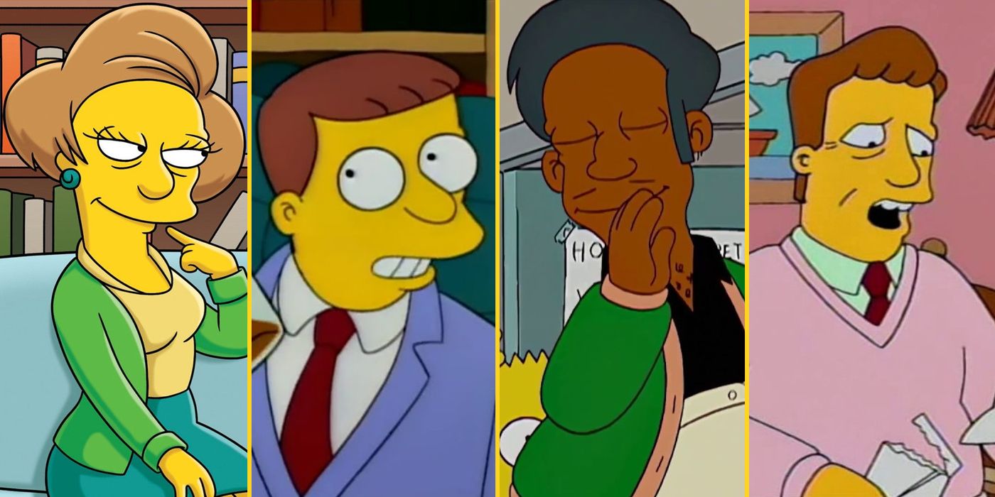 Edna Krabappel, Lionel Hutz, Apu Nahasapeemapetilon and Troy McClure formerly of The Simpsons