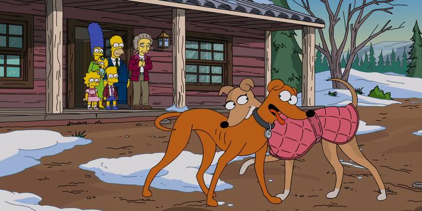 A still from the Simpsons Christmas special "The Way of The Dog"