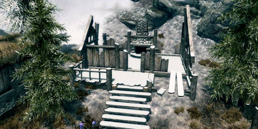 burned down wooden house in morthal from skyrim