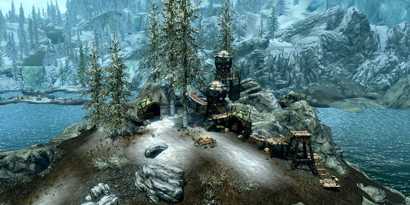 island with some simple structures