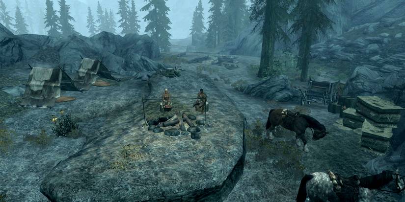 big open camp in eastmarch of skyrim