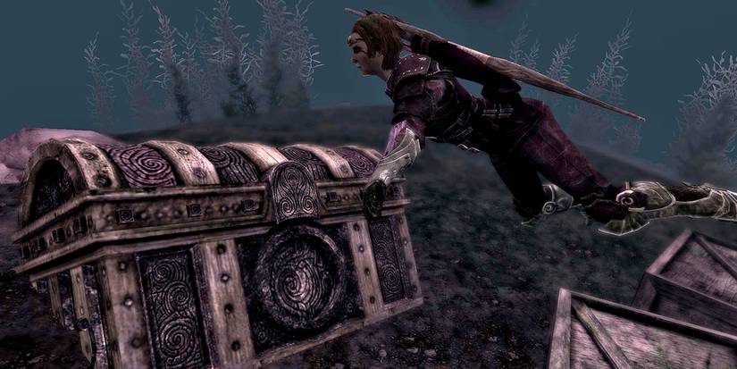 underwater chest next to NPC