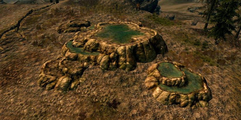 greenish above ground raised pools or sulphur in skyrim