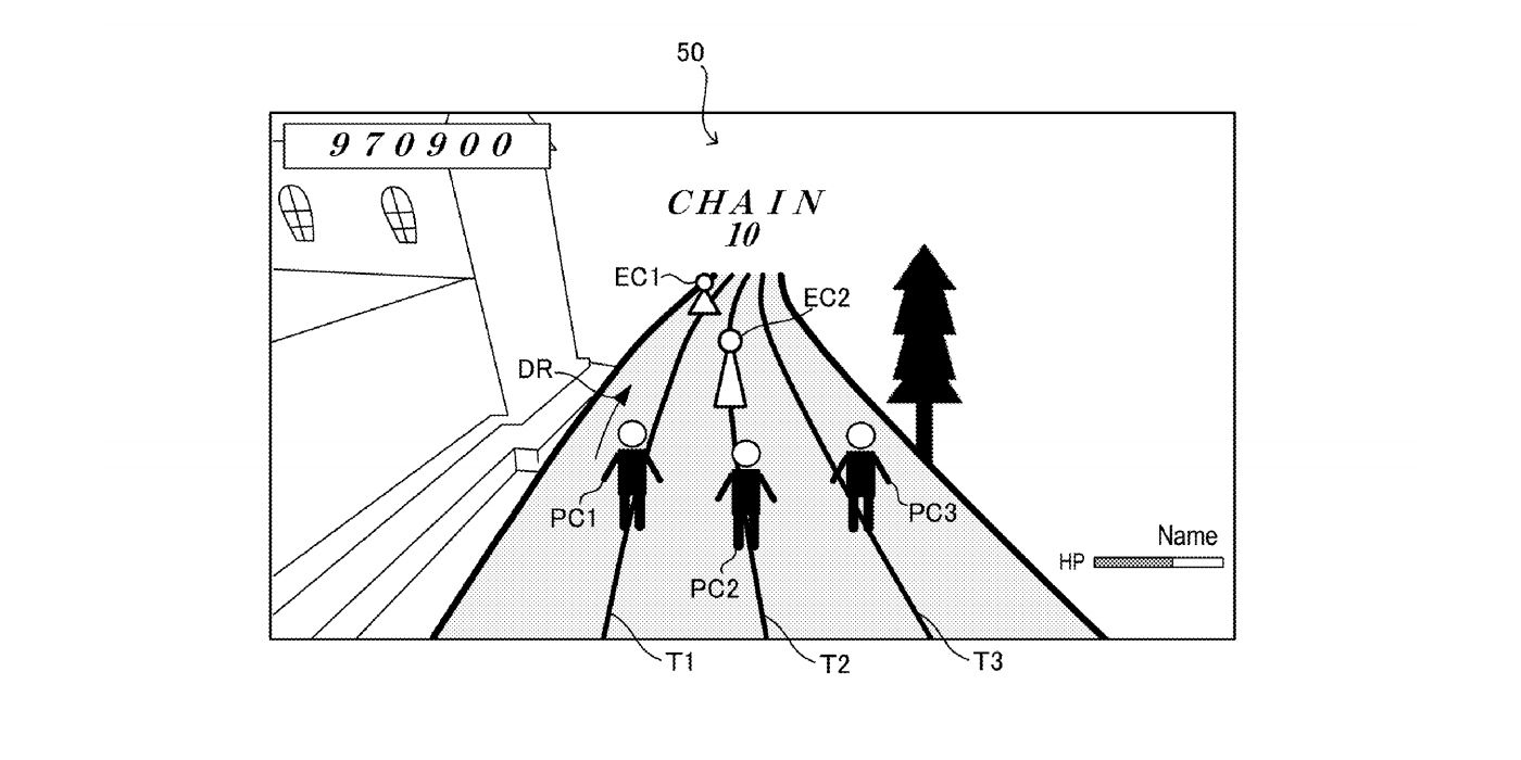 Figures on a music track in patent document for Square Enix