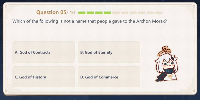 Question asking "Which of the following is not a name that people gave to the Archon Morax?"