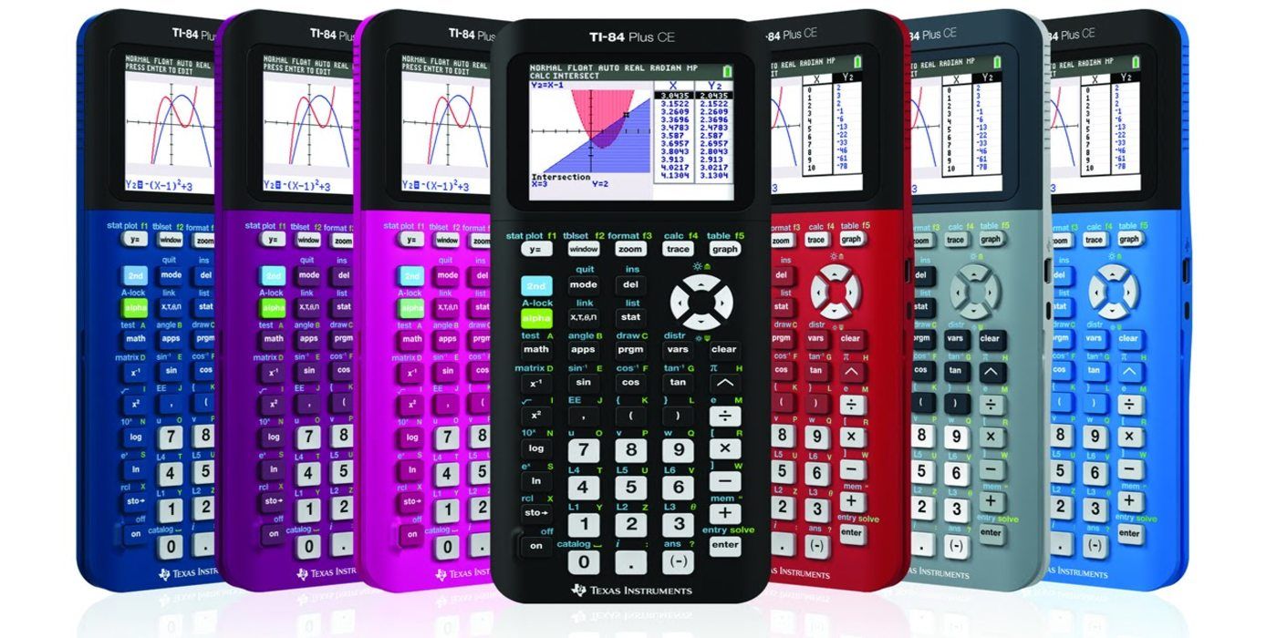 Many colors of TI-84 CE Plus calculator