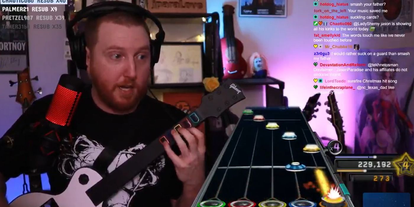 Playing Guitar Hero