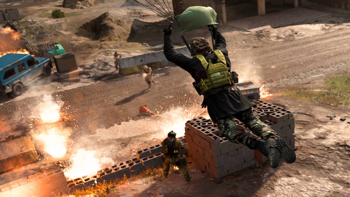 warzone player lands on runway midfight